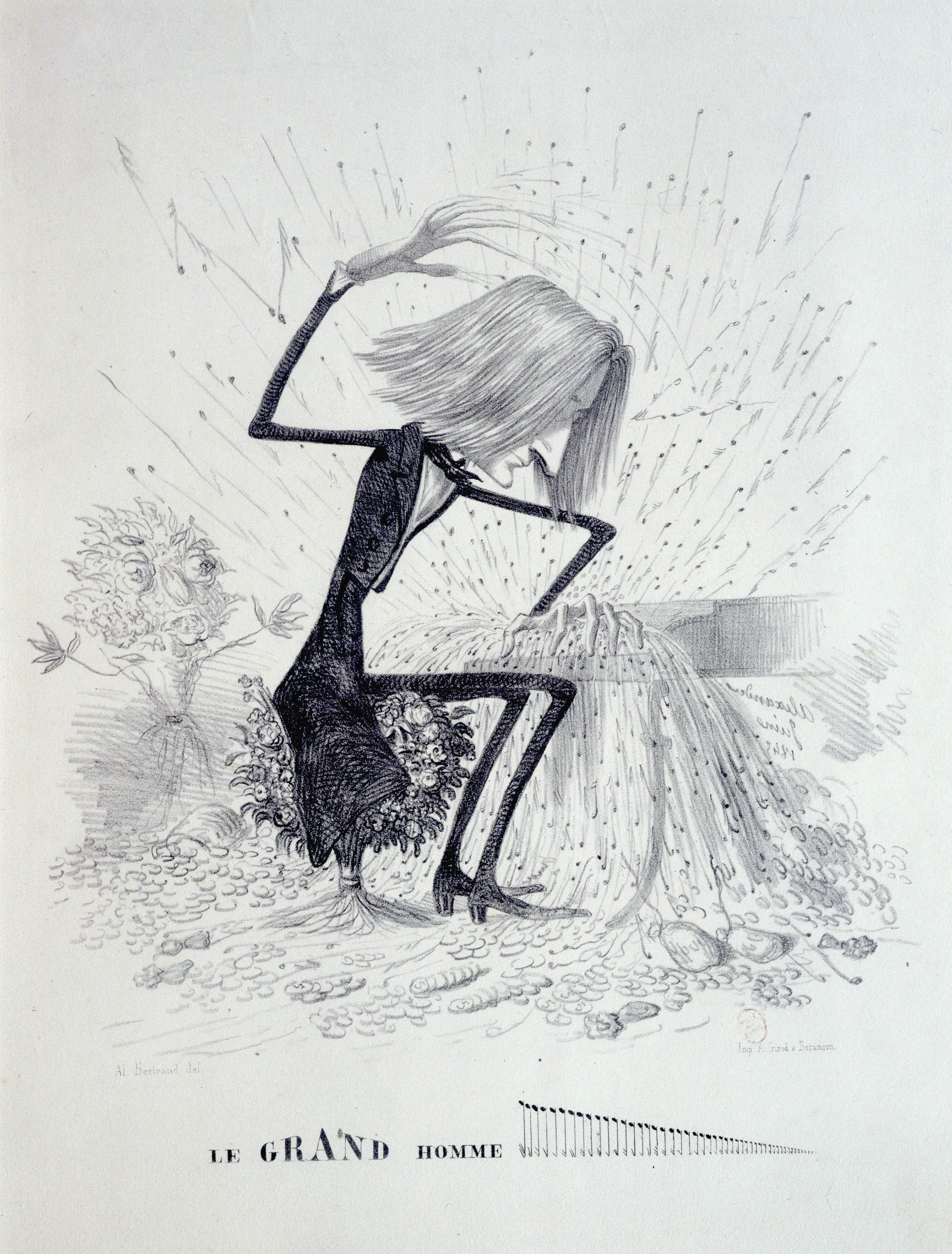 Liszt playing the piano 1845